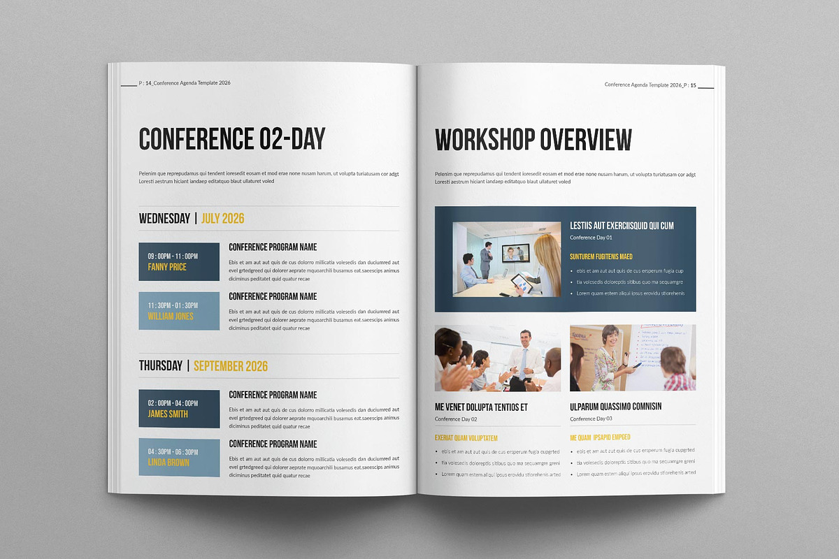 Conference Agenda Template, a Brochure Template by E-Type