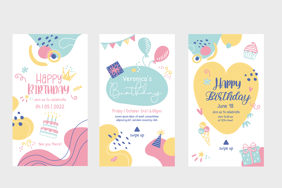 Birthday greeting templates, a Branding & Logo Template by BearyType Studio (Photo 2 of 12)