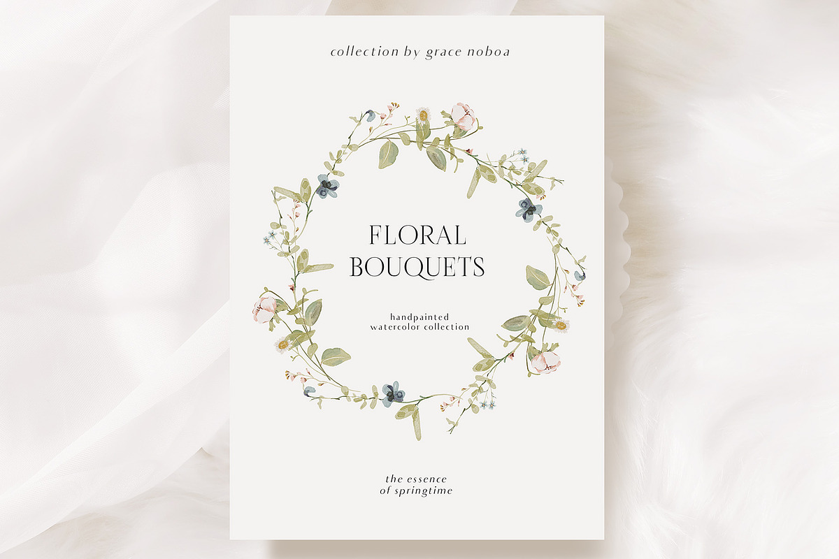 Watercolor Bunny & Wildflowers  set, a Decorative Illustration by Grace Noboa Illustrations (Photo 7 of 11)