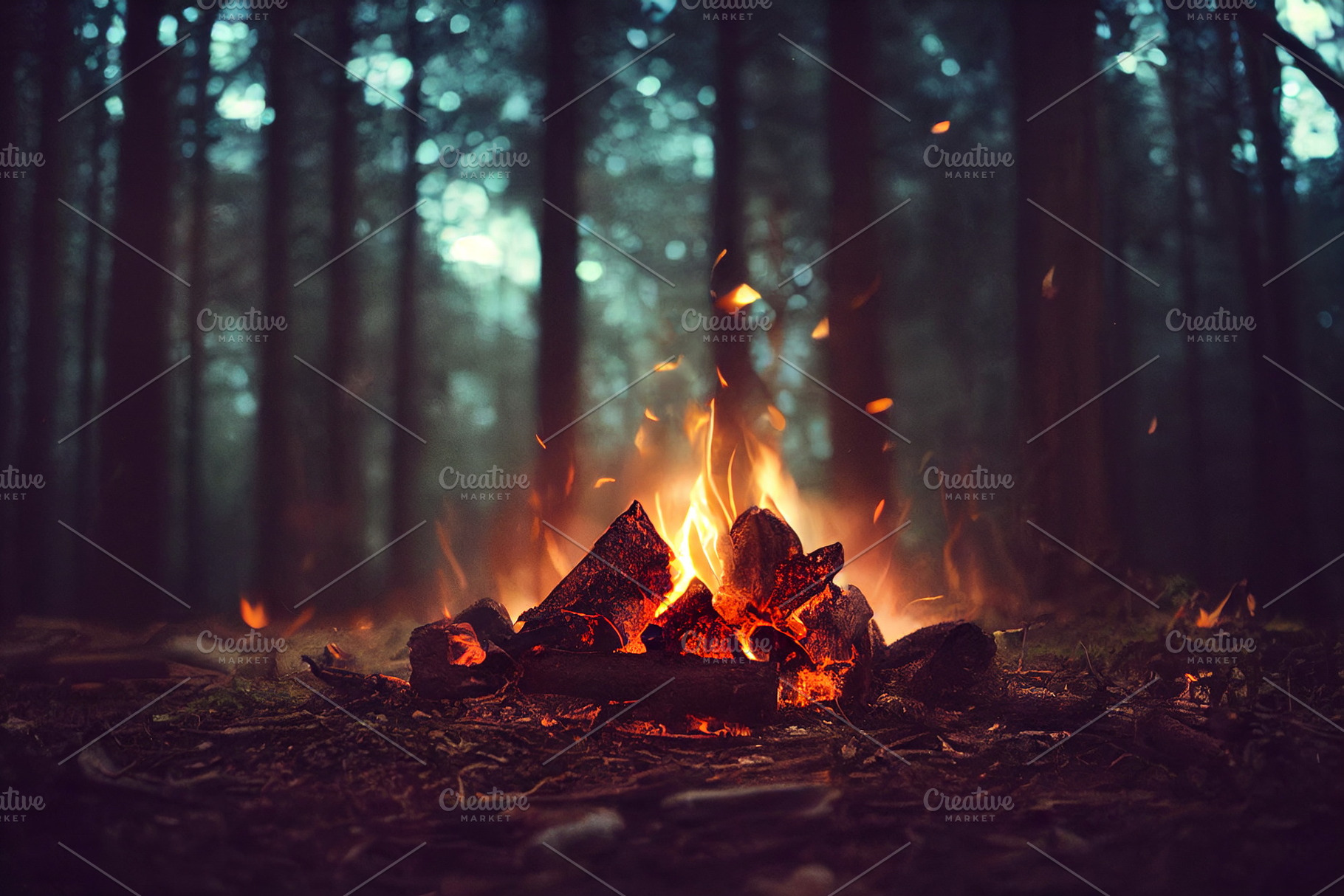 Burning fire in the forest, a Nature Photo by Kolosjoki