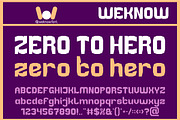 Zero to Hero font, a Font by weknow (Thumbnail 1 of 8)