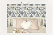 Winter Xmas Toile Seamless Patterns, a Pattern Graphic by Marie T (Thumbnail 5 of 6)