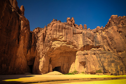 Panorama inside canyon aka Guelta d'Archei in East Ennedi, Chad
