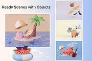 Summer 3D Kit – Objects & Character, an Object 3D Model by KetrinDesigner (Thumbnail 8 of 13)