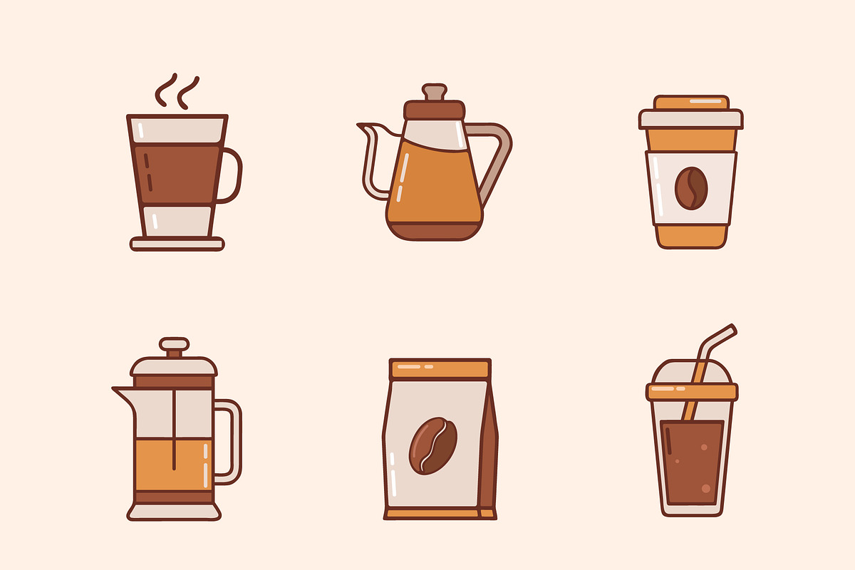 Coffee Culture Icons Set, a Templates & Theme by studiogstock (Photo 2 of 4)