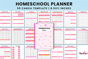 Homeschool Planner For Canva KDP, a Stationery Template by Shumaya