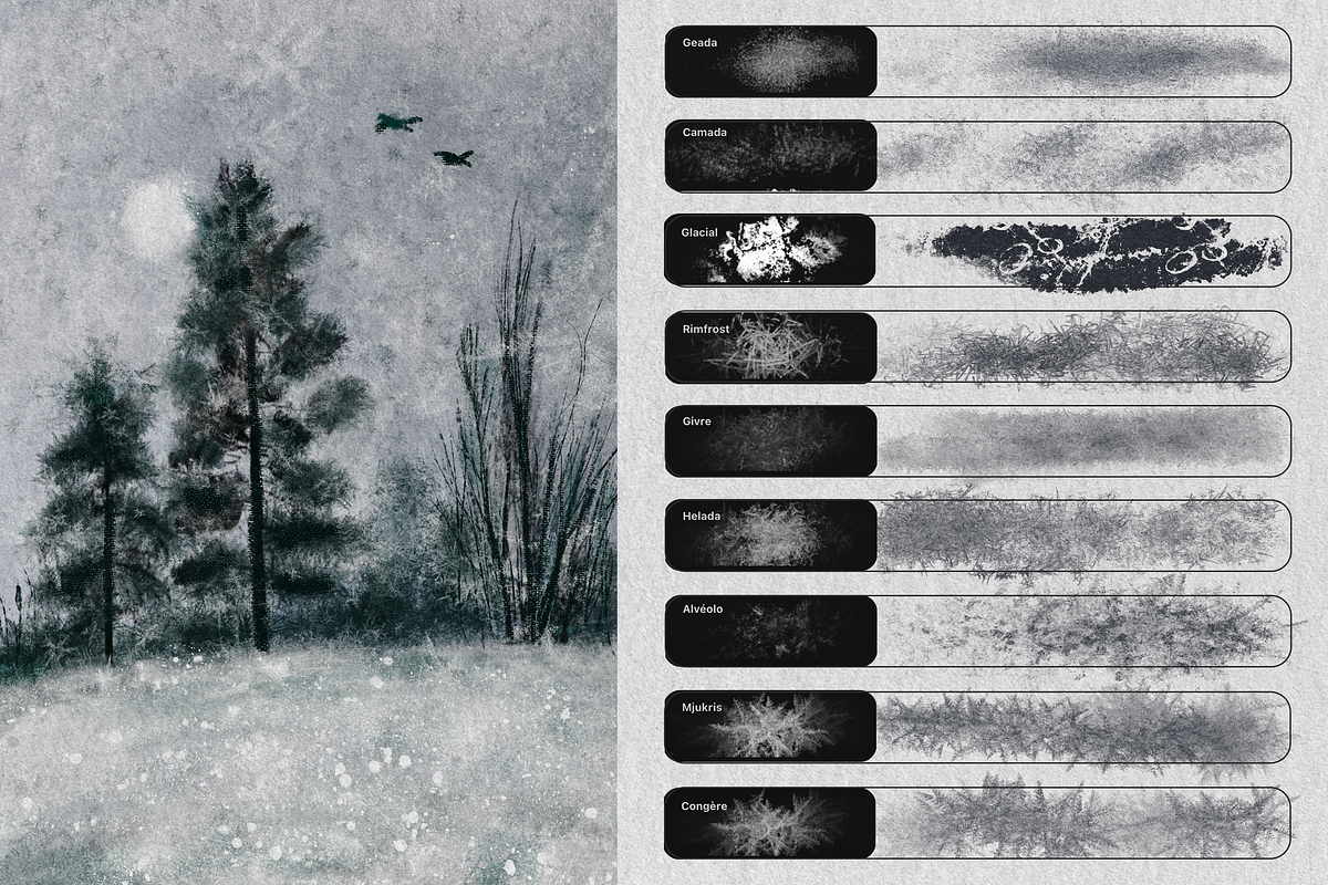 Procreate Niveus Winter Artistry, a Brush Add-On by Brush Moment (Photo 3 of 13)
