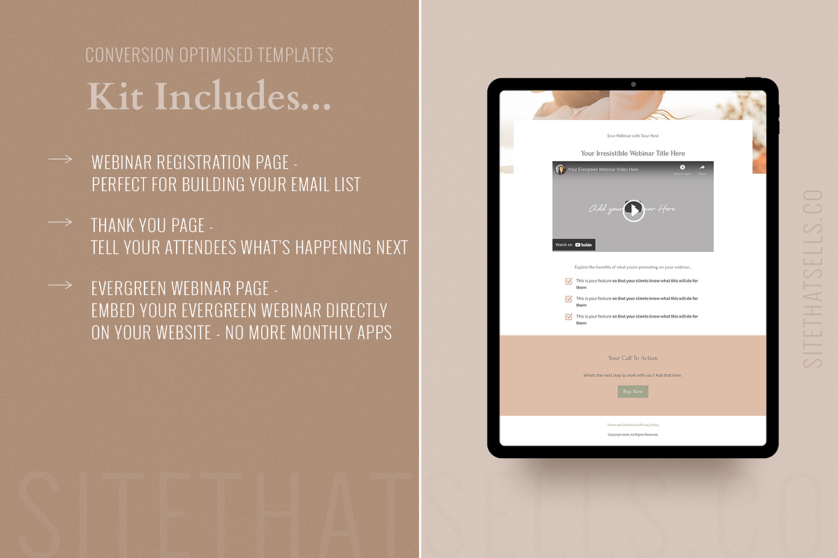 Webinar Course Sales Funnel Template, a WordPress Template by Site That Sells (Photo 2 of 4)