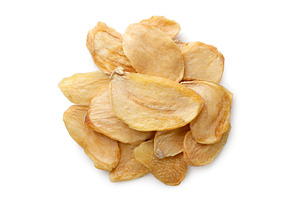 Pile of dried garlic on a white, a Food & Drink Photo by innakreativ