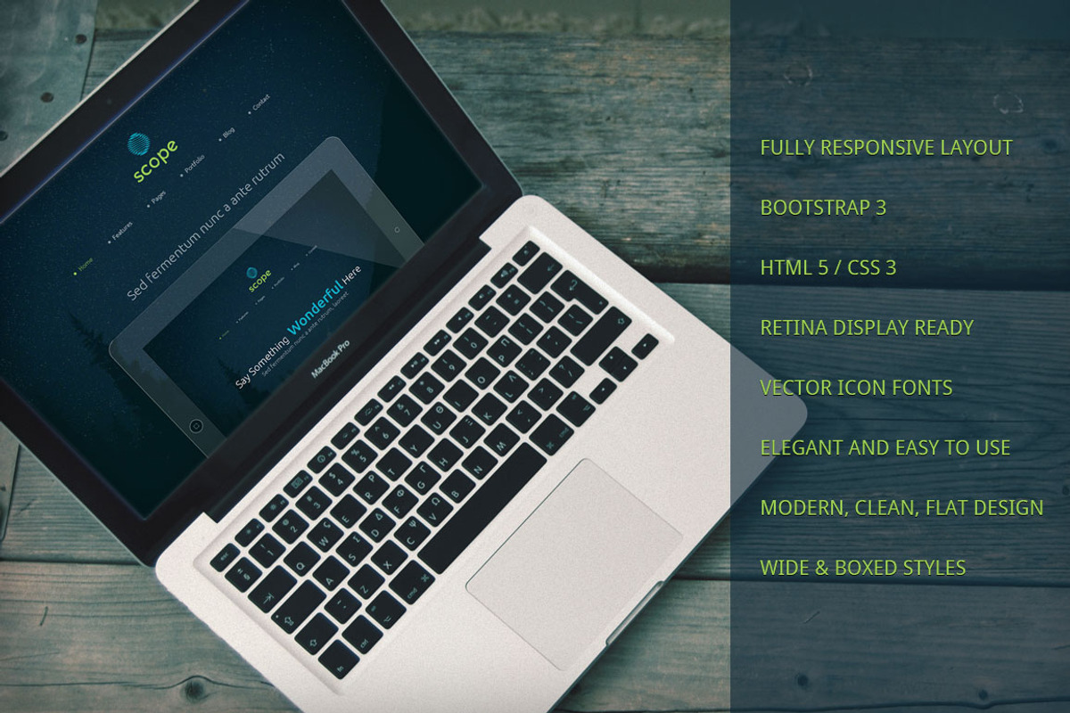 Scope Responsive Bootstrap Theme, a Bootstrap Template by IceTemplates (Photo 1 of 4)