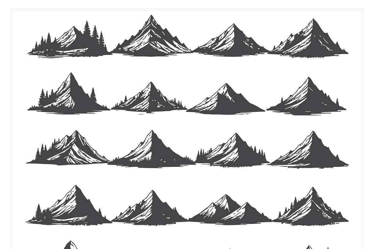 Stylized Mountain Illustrations, a Texture Illustration by CarWrap design (Photo 1 of 3)