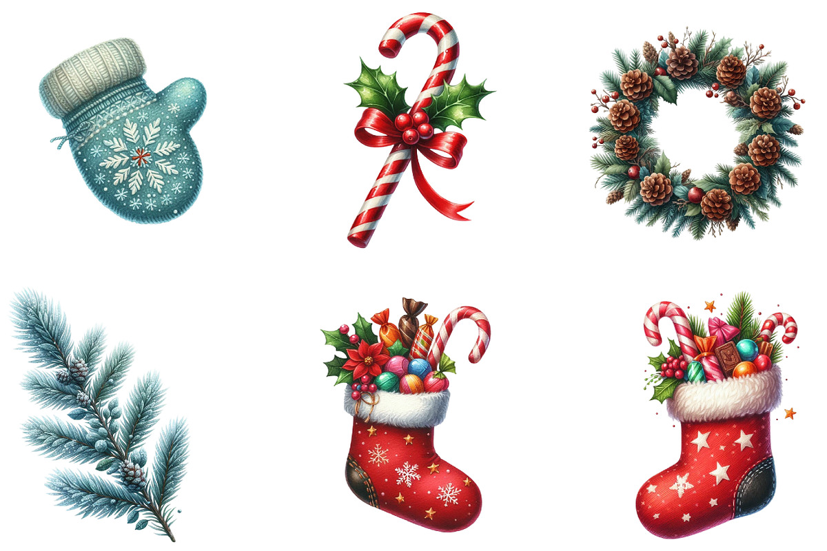 Winter Christmas Sublimation Clipart, an Illustration by DreamArtGraphic (Photo 2 of 4)
