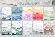 Watercolor mountains backgrounds, a Background Graphic by LeriaArt watercolor (Thumbnail 2 of 5)