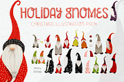 Holiday Gnome Illustrations Set, a Decorative Illustration by White Lane Studio (Thumbnail 1 of 11)