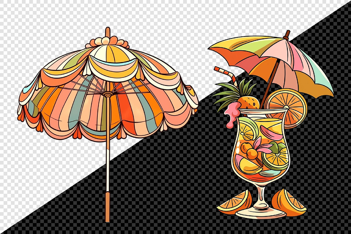 Retro Sunshine & Vintage Beach Png, an Object Illustration by Creative Art (Photo 7 of 7)