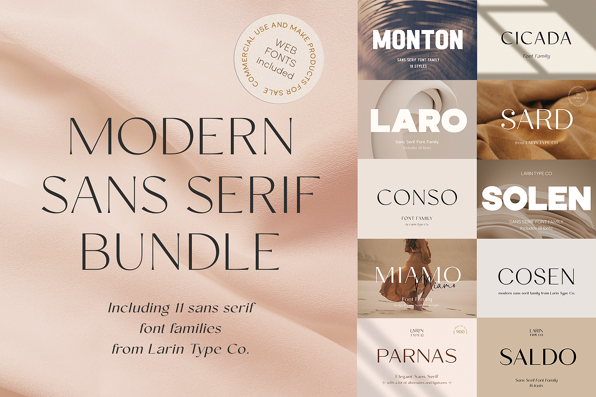Sans Serif Bundle, a Sans Serif Font by Larin Type Co. (Photo 1 of 12)