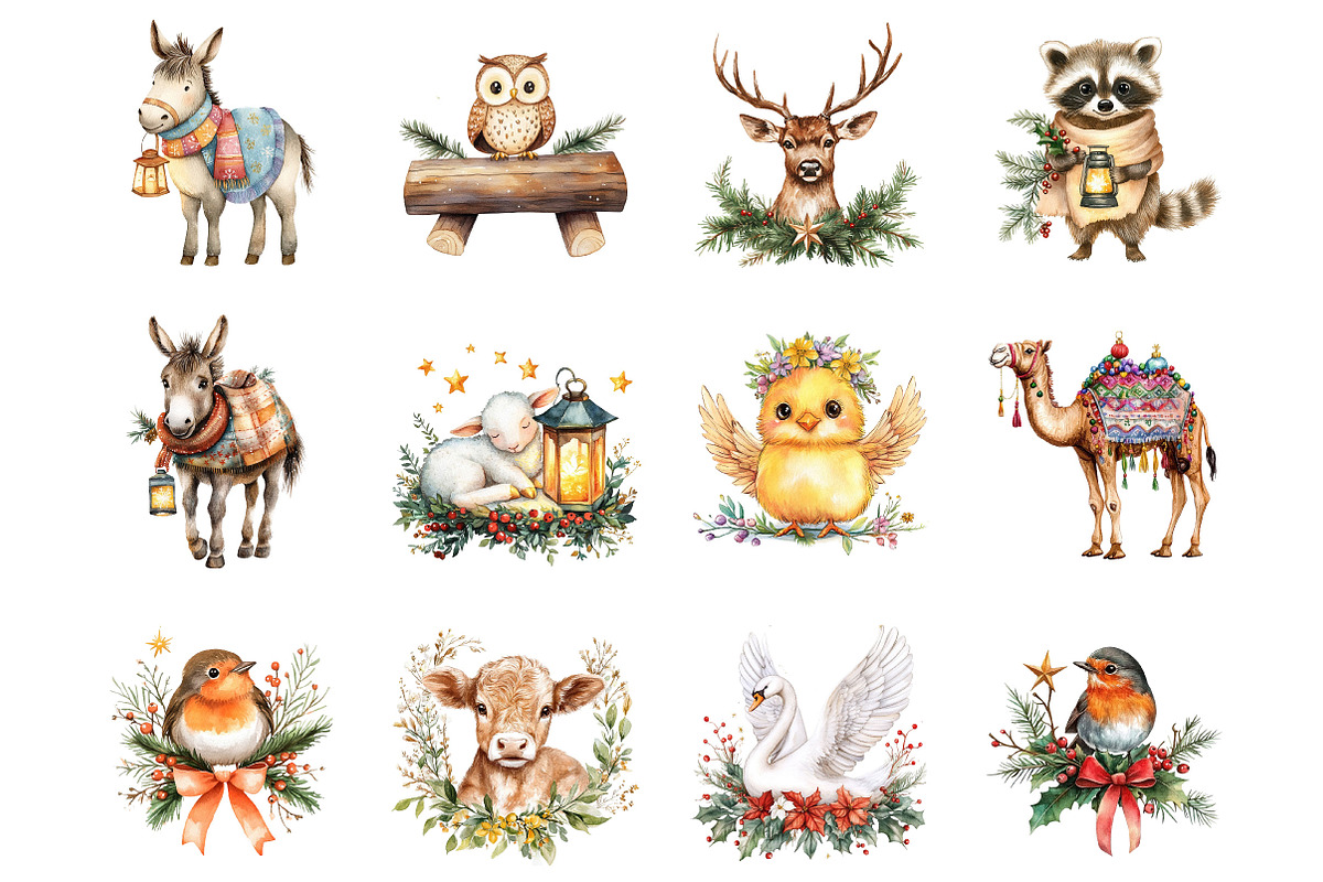Christmas Nativity Clip Art, a Seasonal Illustration by Designking (Photo 2 of 5)