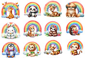 Rainbow Clipart, Rainbow Animals Png, an Illustration by Designworld (Thumbnail 3 of 6)