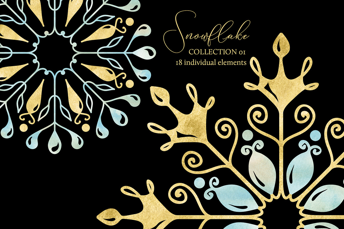 Snowflakes Clipart Collection 01, an Object Graphic by savanamm design (Photo 4 of 4)