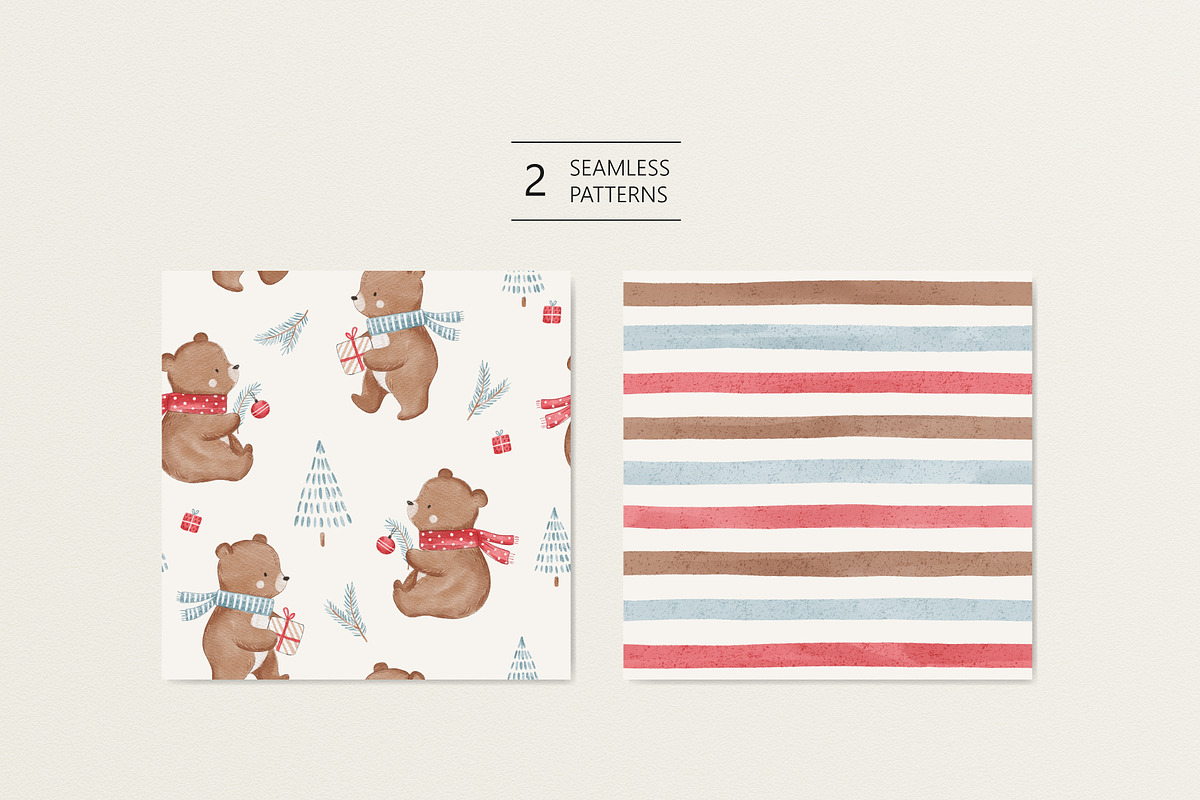 Christmas bear, a Pattern Graphic by Olena Kuznietsova (Photo 2 of 9)