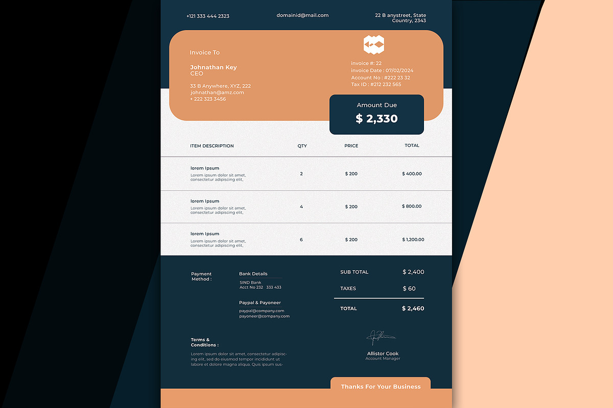 Invoices professional, a Stationery Template by kamalrawat_gd (Photo 2 of 2)