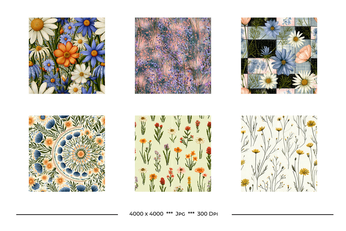 Wildflower Vintage Art Designs, a Pattern Graphic by karenfoleyphoto (Photo 8 of 12)