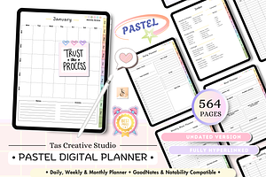 Pastel Digital Planner ( 564 Pages )