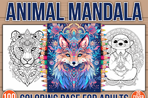 100 Animal Mandala Coloring Page