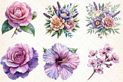 Lavender & Pink Flowers Watercolor, an Illustration by Libby Wishes (Thumbnail 5 of 7)