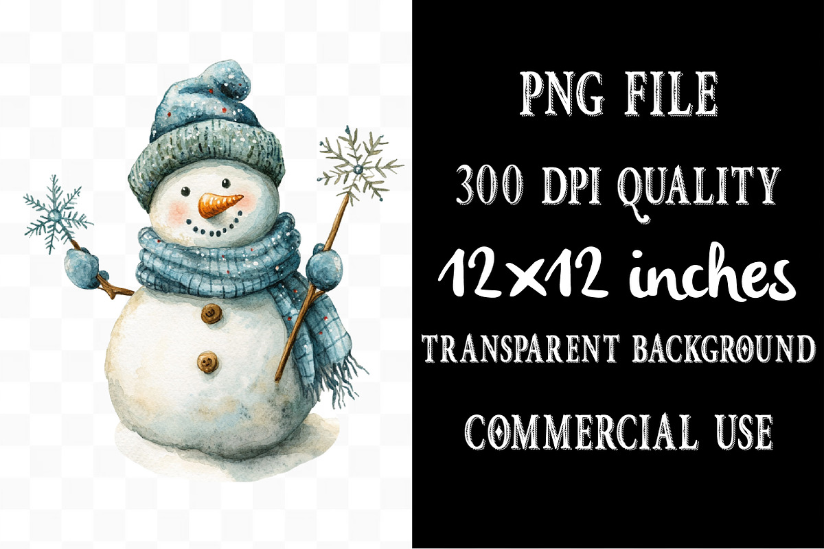 Snowman Winter Clipart, an Illustration by Designking (Photo 4 of 5)