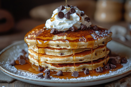 Delicious Chocolate Chip Pancakes Dr, a Background Photo by Pixeness