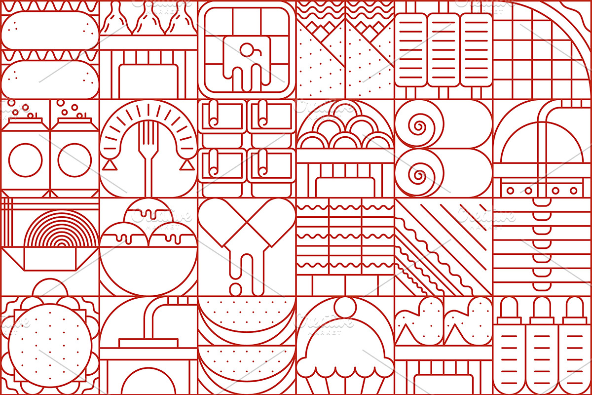 Takeaway fast food pattern, a Food Illustration by Vector Tradition (Photo 2 of 3)