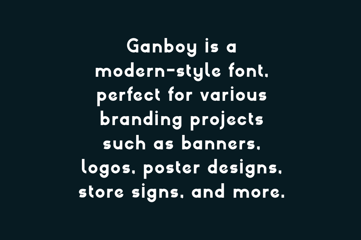 Ganboy - Modern Font, a Sans Serif Font by Iqsiart Studio (Photo 5 of 7)