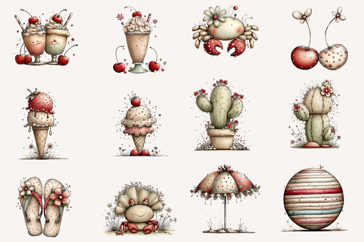 Whimsical summer Clipart, an Illustration by Designworld (Photo 4 of 5)