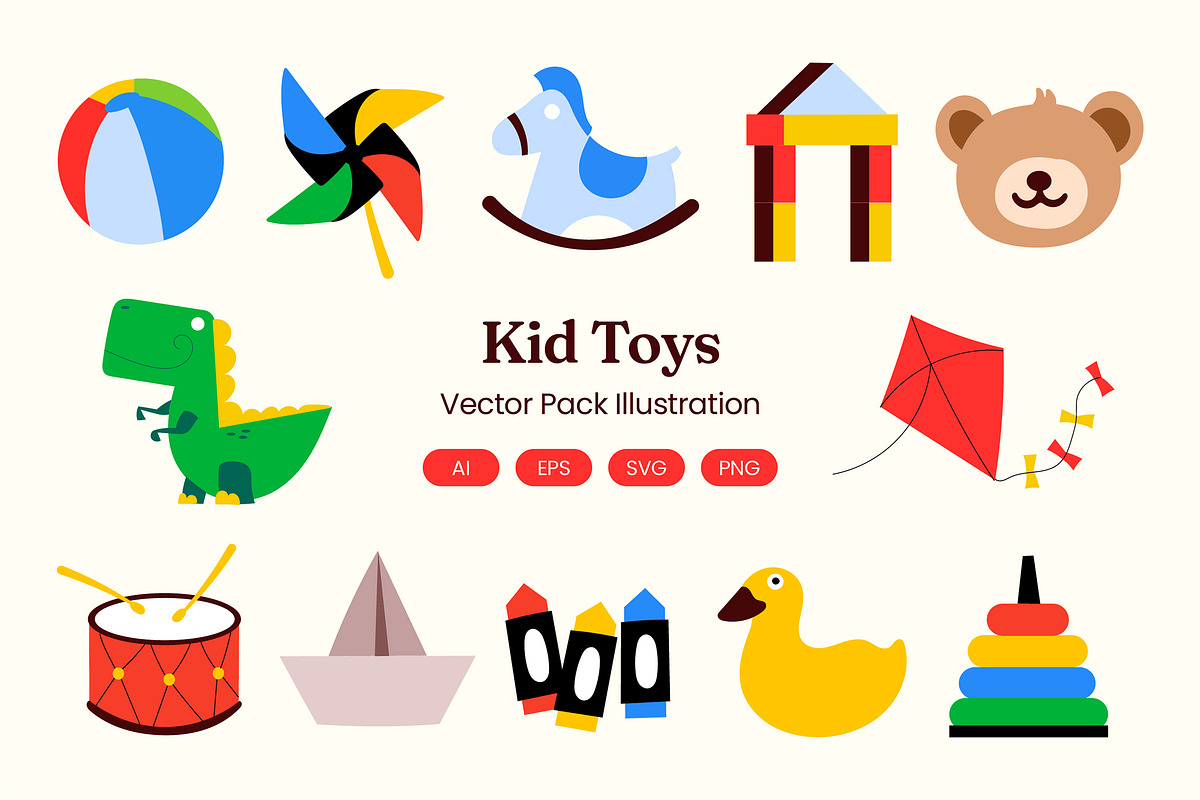 Kid Toys Illustration Collection, an Object Graphic by Rahardi Creative
