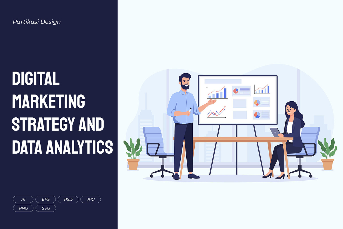 Digital Marketing Strategy and Data, a Finance Illustration by Partikusi Design (Photo 1 of 3)