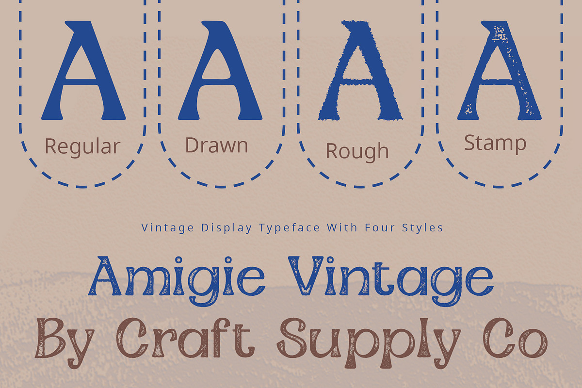 Amigie Vintage, a Sans Serif Font by Craft Supply Co. (Photo 3 of 8)
