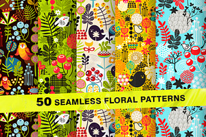 Big set of floral patterns