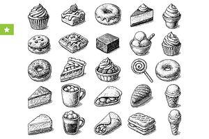 Vintage Dessert Food, an Object Graphic by RT Studio