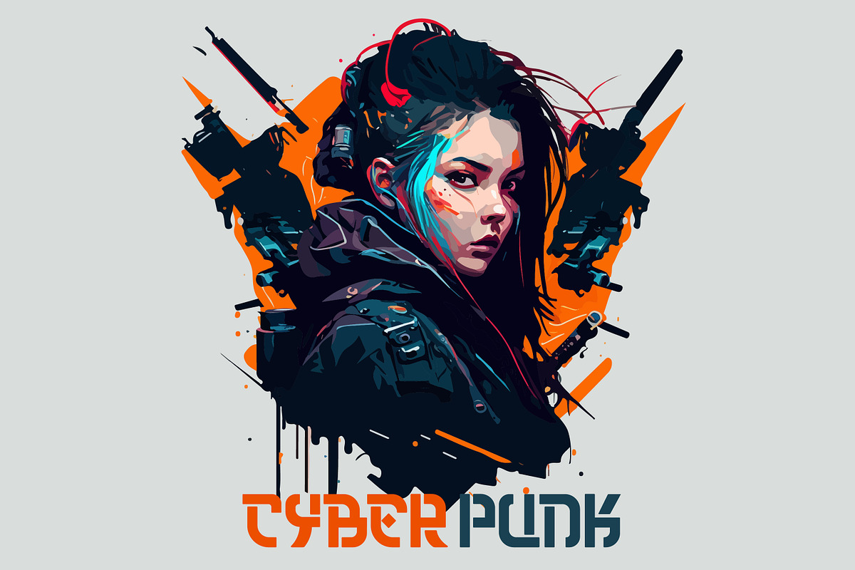Asian cyberpunk bundle., a Person Illustration by Fractal fonts & graphics (Photo 18 of 20)