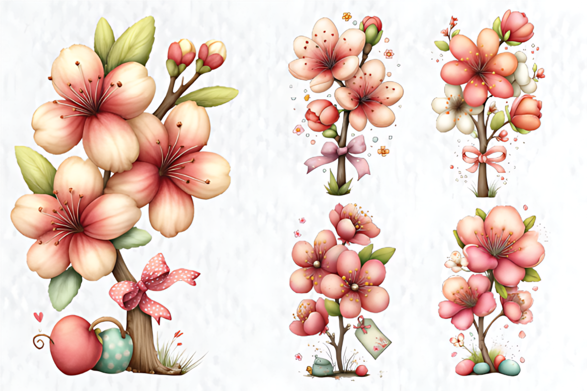 Whimsical Spring Cherry Blossom, a Seasonal Illustration by HueNestify (Photo 3 of 3)
