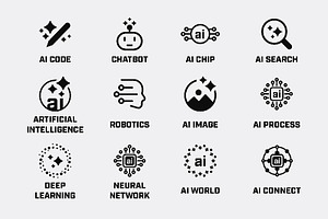 Artificial Intelligence Icons Set, an Icon by Design_Planet