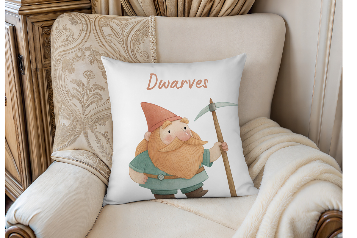 Watercolor Fantasy Dwarf Clipart Set, an Illustration by MockupWizard (Photo 6 of 6)