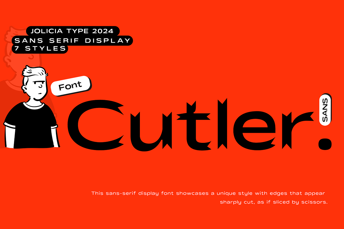 Cutler Sans | Cutting Edge Font, a Sans Serif Font by Jolicia Type (Photo 1 of 13)