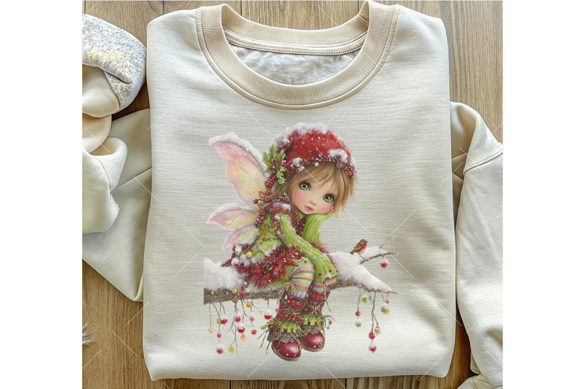 Whimsical Christmas Fairy Clipart, an Illustration by OK Design (Photo 6 of 6)