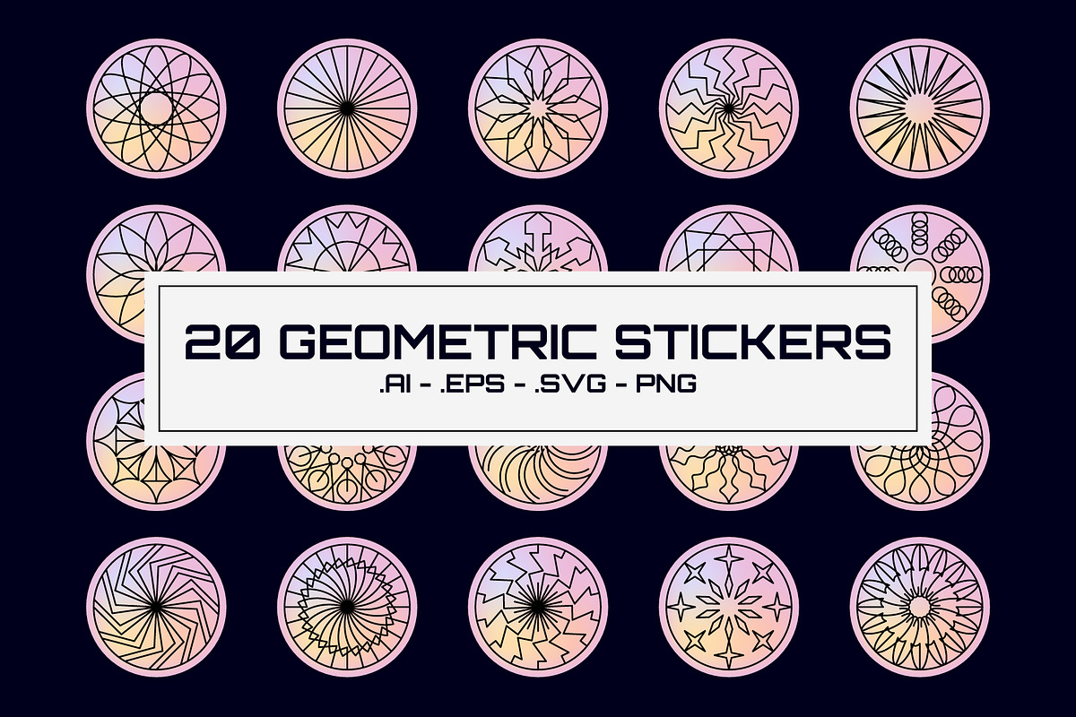 20 Geometric Stickers, an Object Graphic by romanlypovyi (Photo 1 of 5)