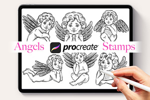 50 Angels Cupids Procreate Stamps