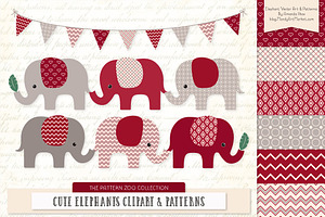 Ruby Red Elephant Clipart, an Illustration by Amanda Ilkov
