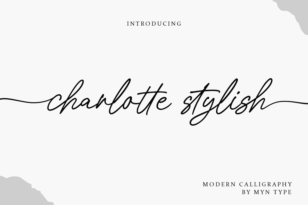 Charlotte Stylish Modern Calligraphy, a Handwritten Font by Myn Type (Photo 1 of 19)