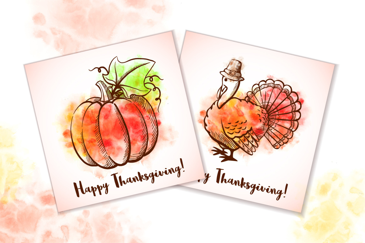 Happy Thanksgiving Set, a Food Illustration by MalniArt (Photo 3 of 5)